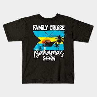 Family Cruise The Bahamas 2024 Flag Summer Matching Vacation Kids T-Shirt